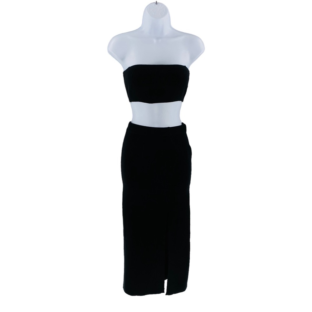Petal & Pup NEW Luna 3 Piece Knitted Set Black Sweater Midi Dress Size XS - Picture 9 of 14